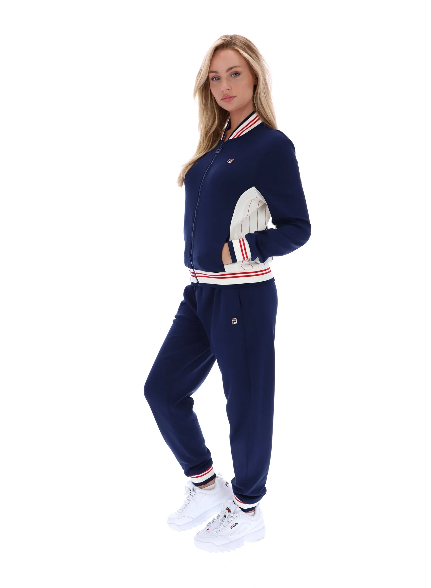 Fila Navy Silvana Iconic Baseball Track Top - Image 7