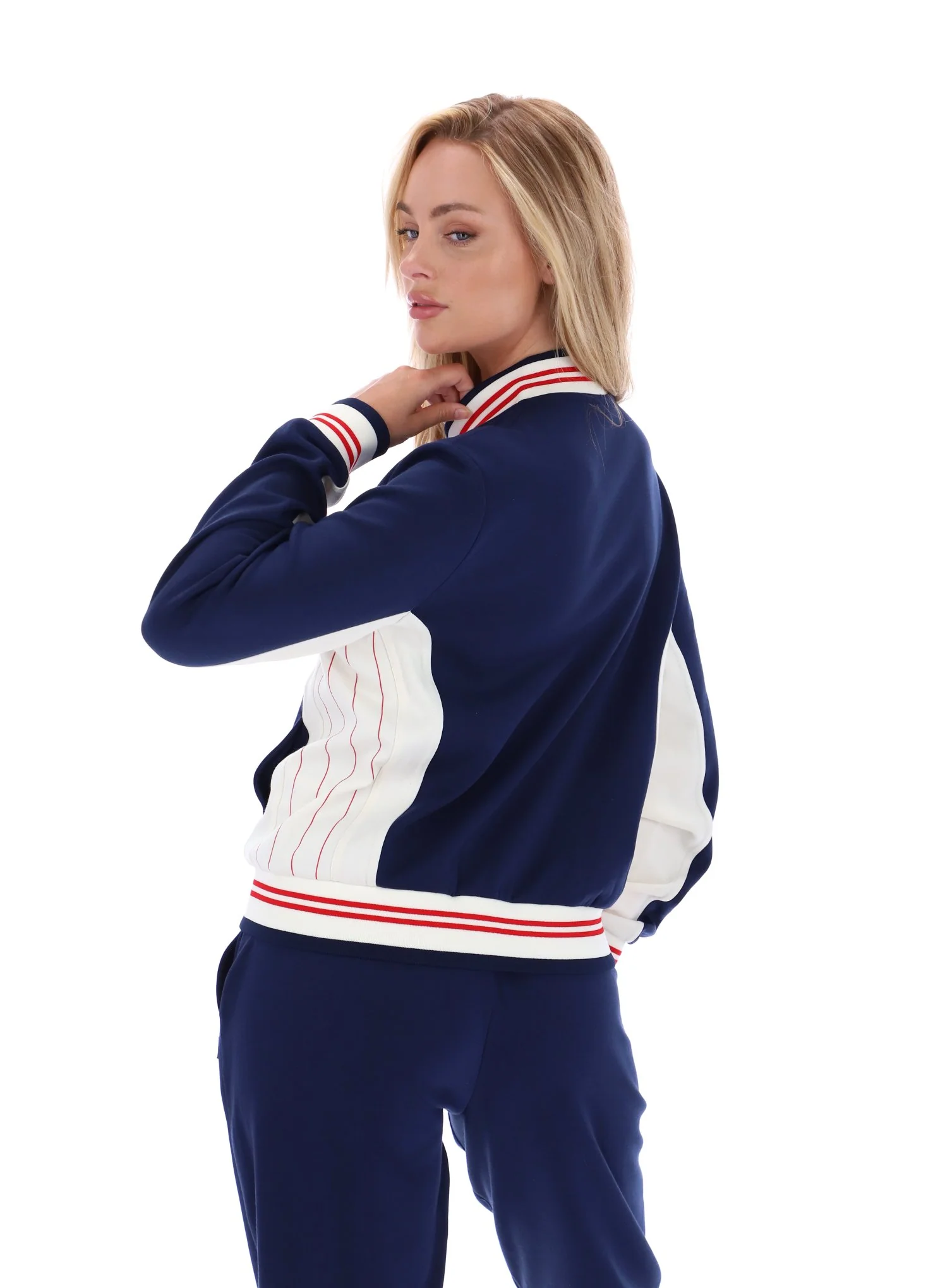 Fila Navy Silvana Iconic Baseball Track Top - Image 8