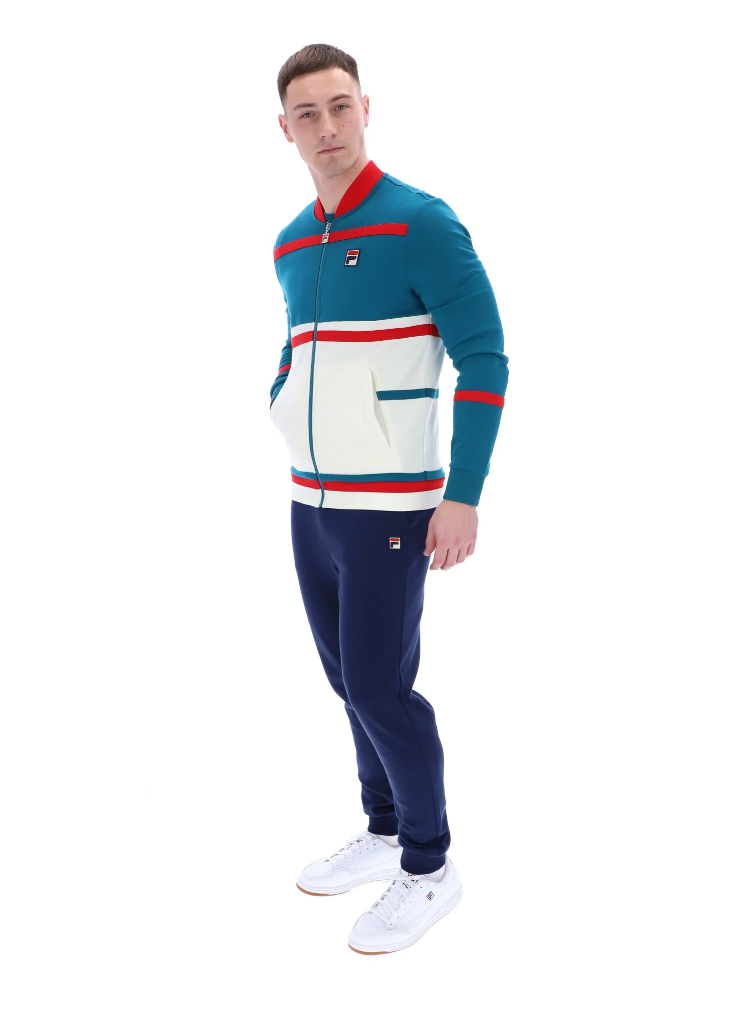 Deep Lagoon Stefan Archive Cut And Sew Track Top - Image 3
