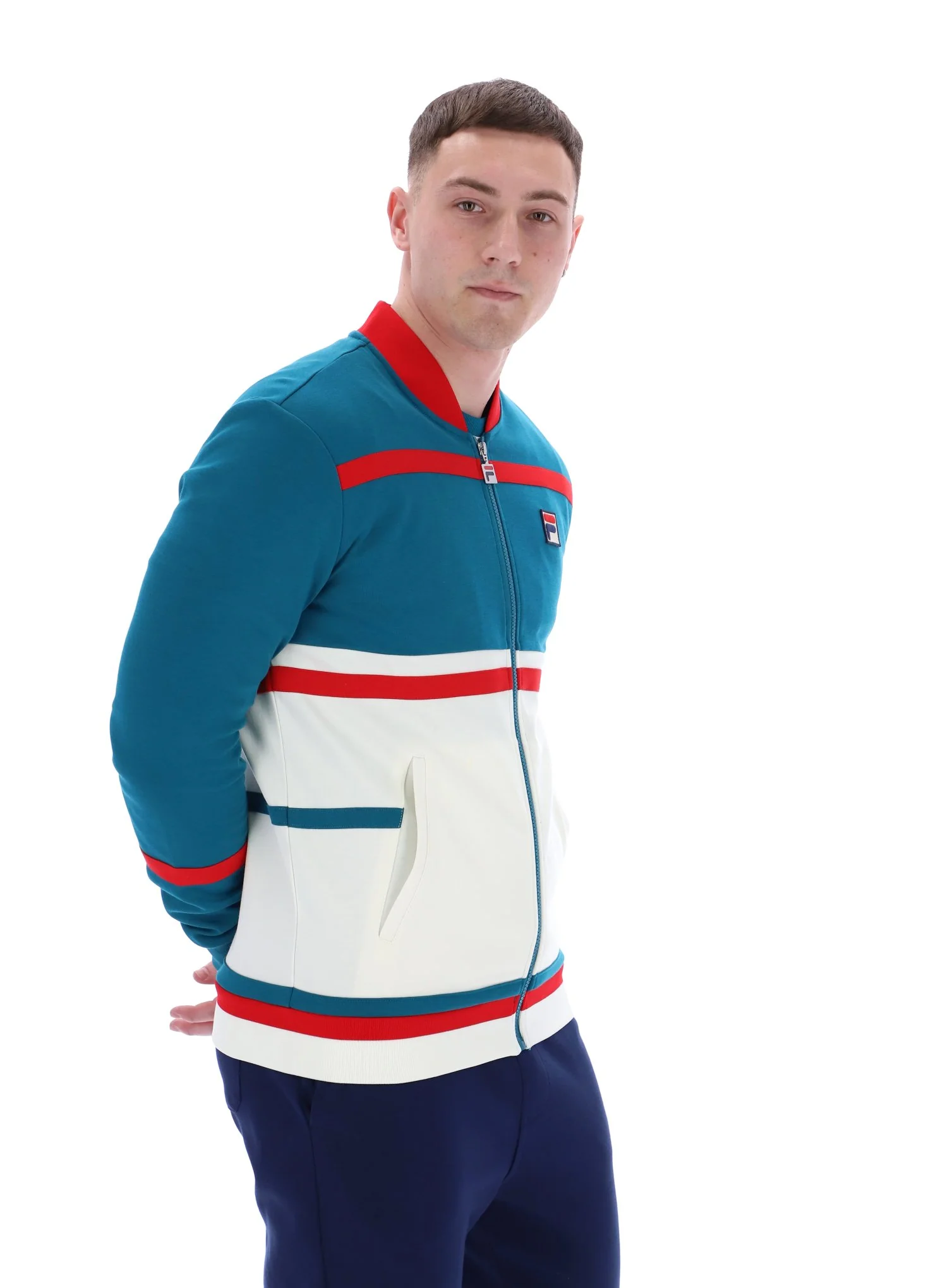 Deep Lagoon Stefan Archive Cut And Sew Track Top - Image 5