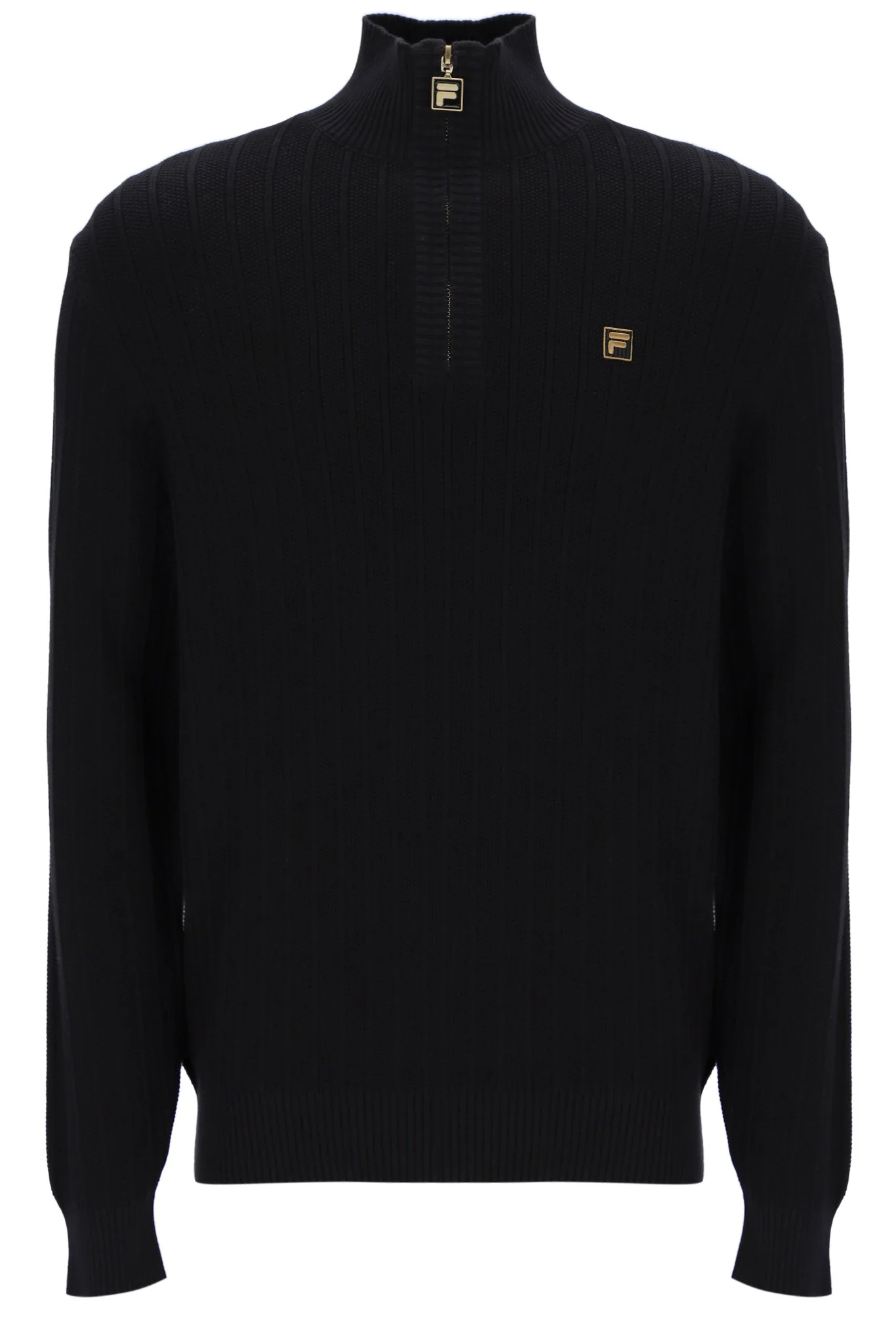 Black Stevie 1/4 Zip Funnel Neck Textured Knit - Image 9