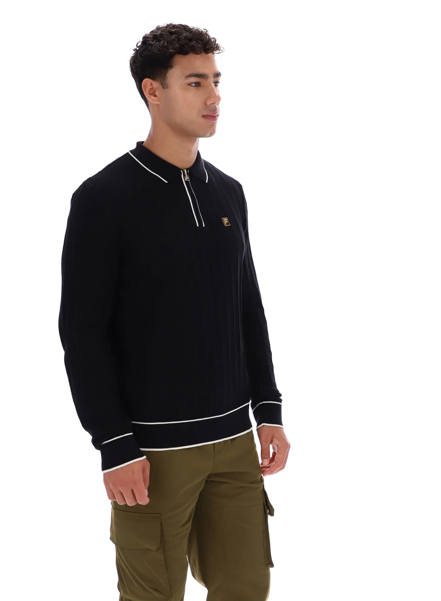 Black Sully Long Sleeve Polo Shirt - Image 6