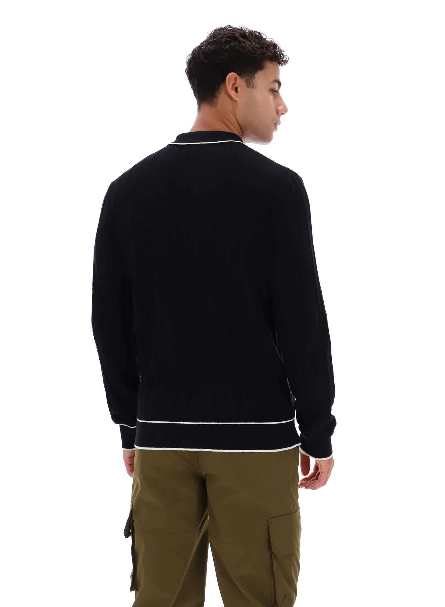 Black Sully Long Sleeve Polo Shirt - Image 7