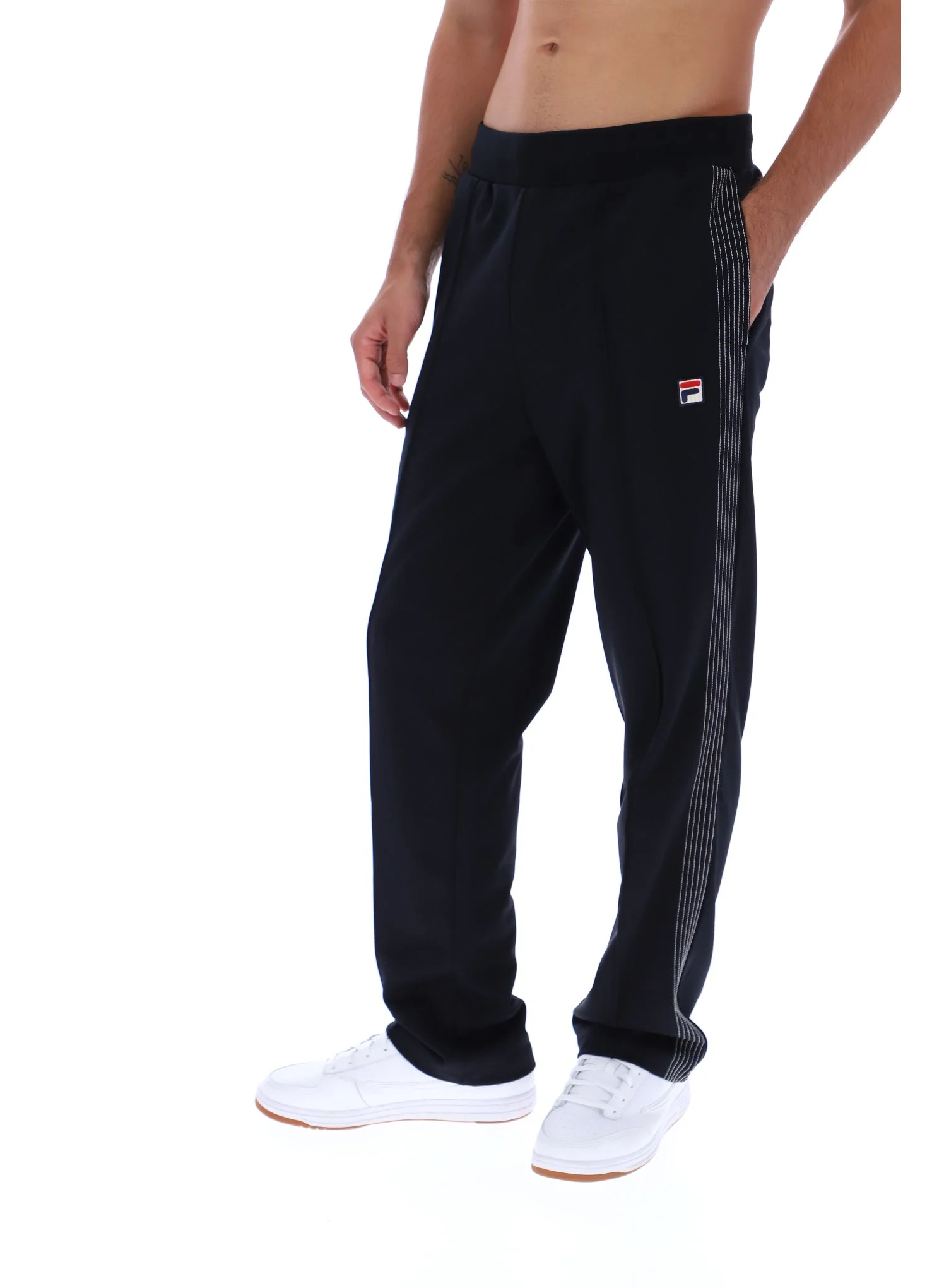 Black Tavis Contrast Stitch Straight Leg Jogger - Image 3
