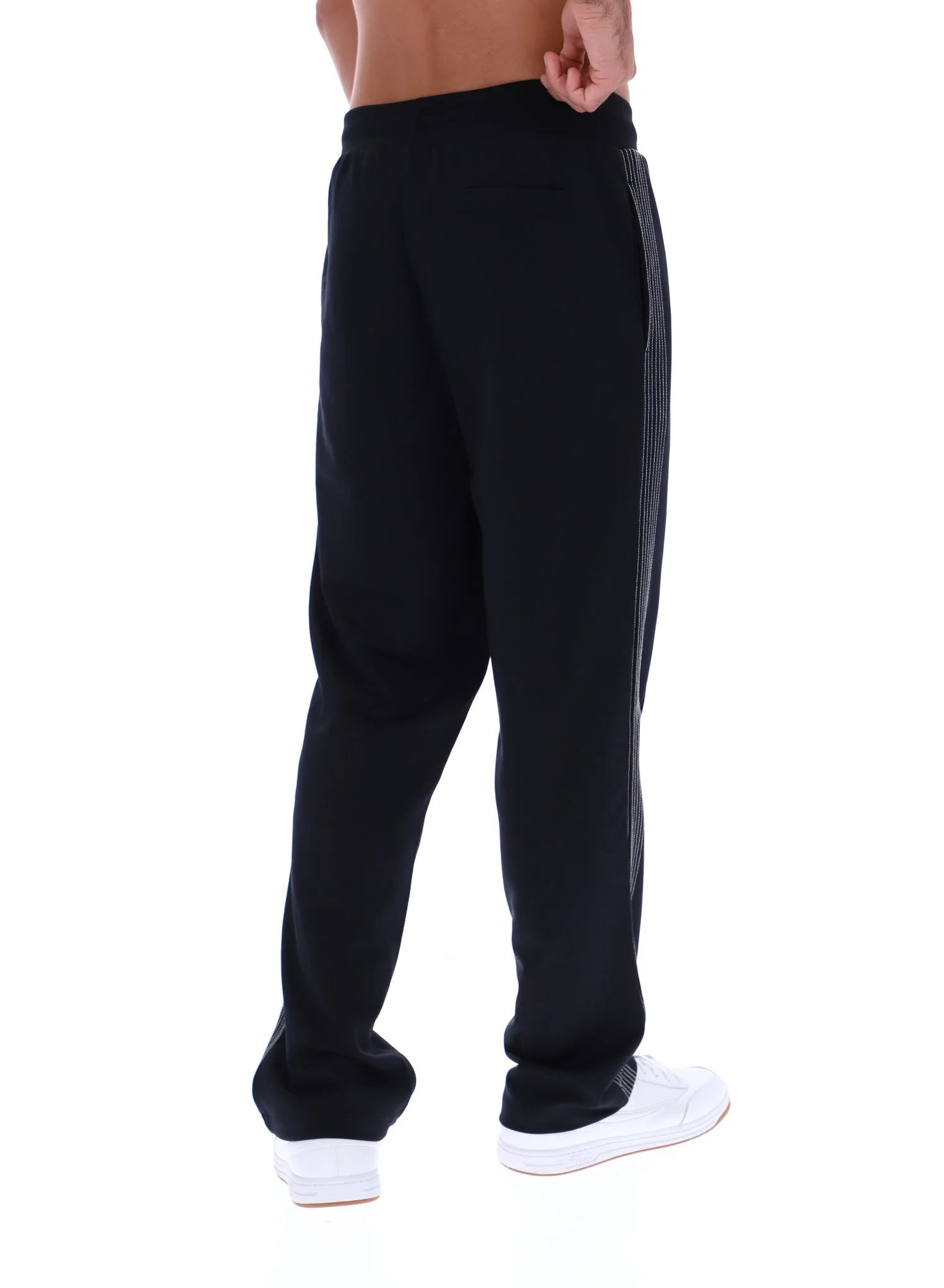 Black Tavis Contrast Stitch Straight Leg Jogger - Image 5