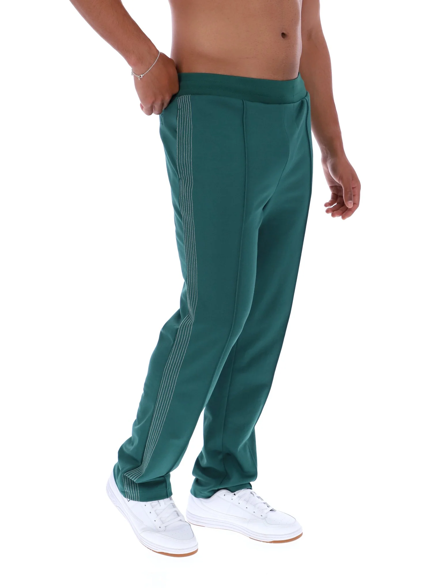 Rain Forest Tavis Contrast Stitch Straight Leg Jogger - Image 4
