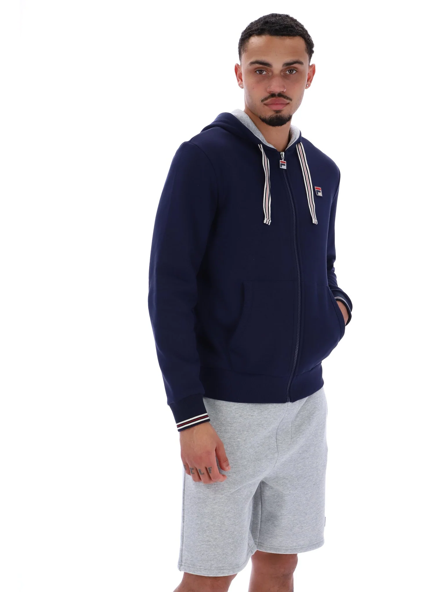 Fila Navy Tenconi Zip Up Hoodie - Image 5