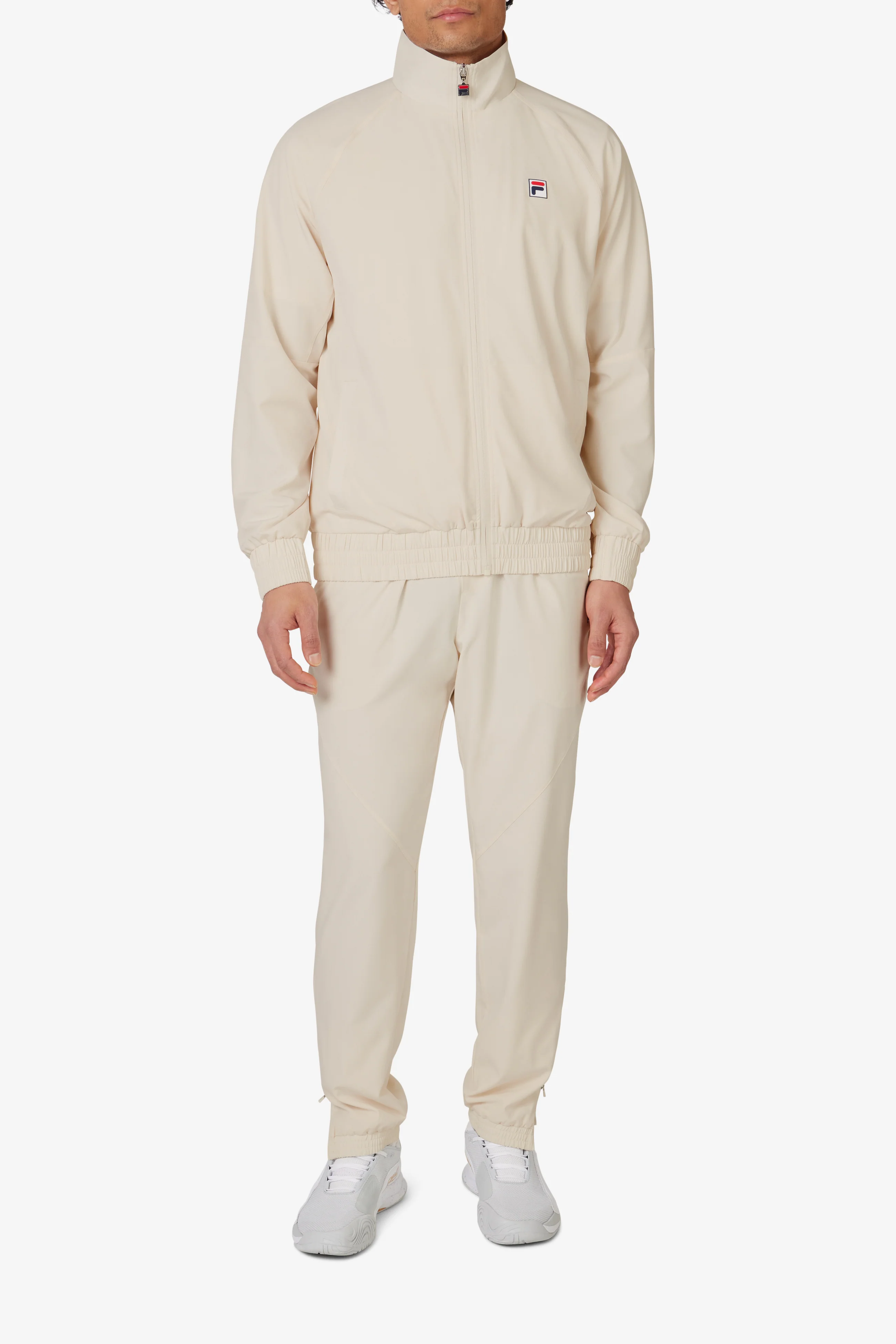 Beige Tennis Woven Court Track Top - Image 3