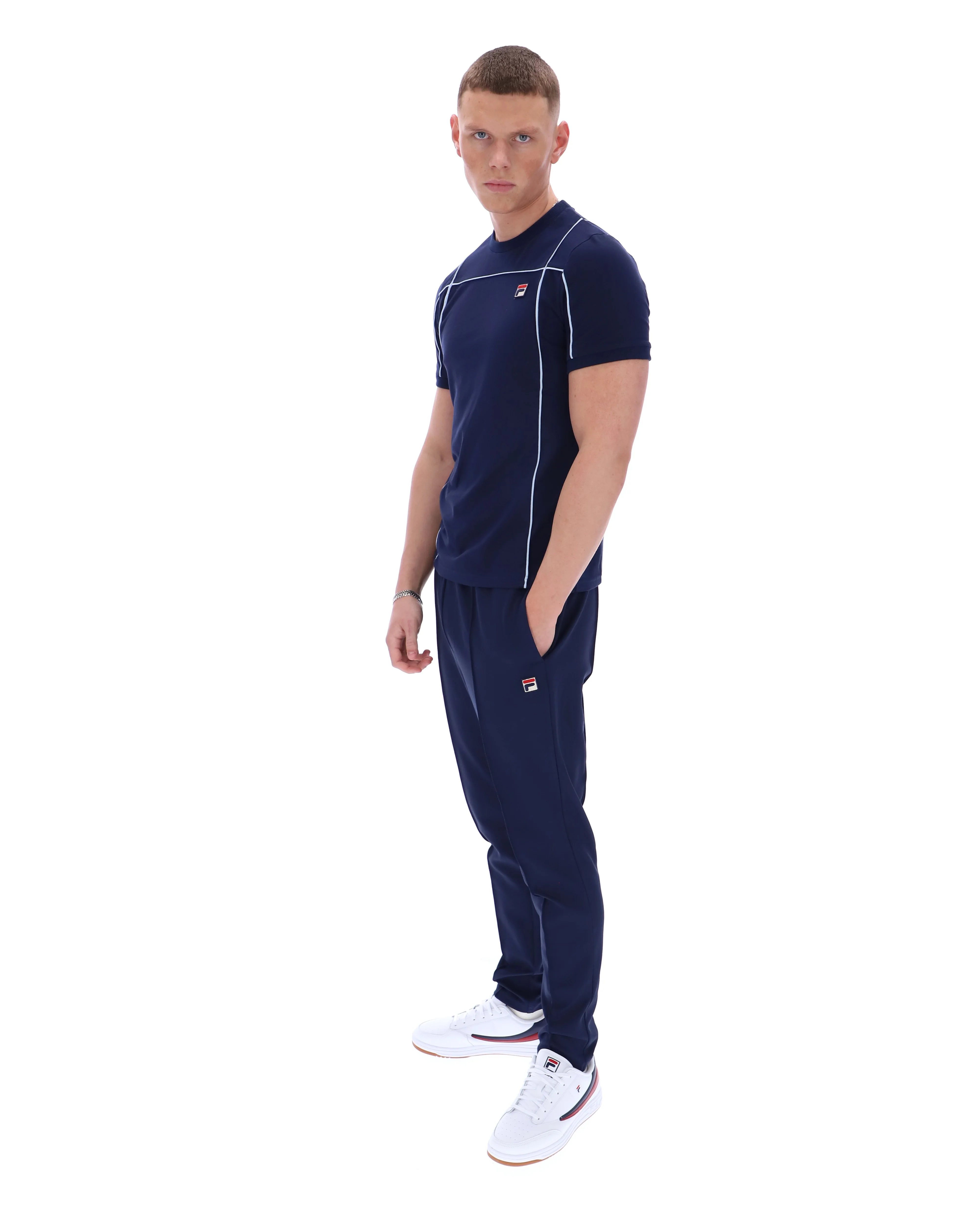 Fila Navy Terri T-Shirt with Contrast Piping - Image 3