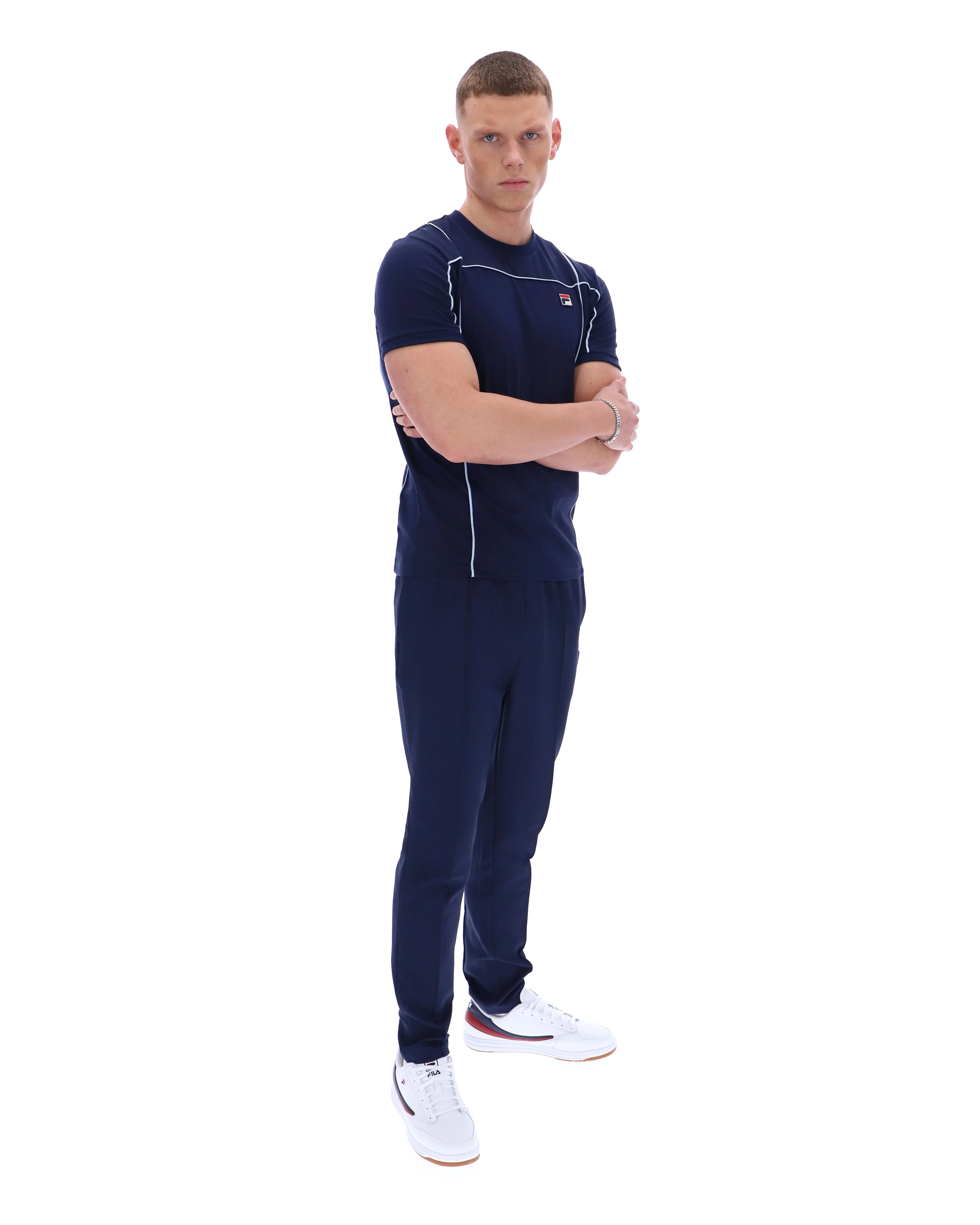 Fila Navy Terri T-Shirt with Contrast Piping - Image 5