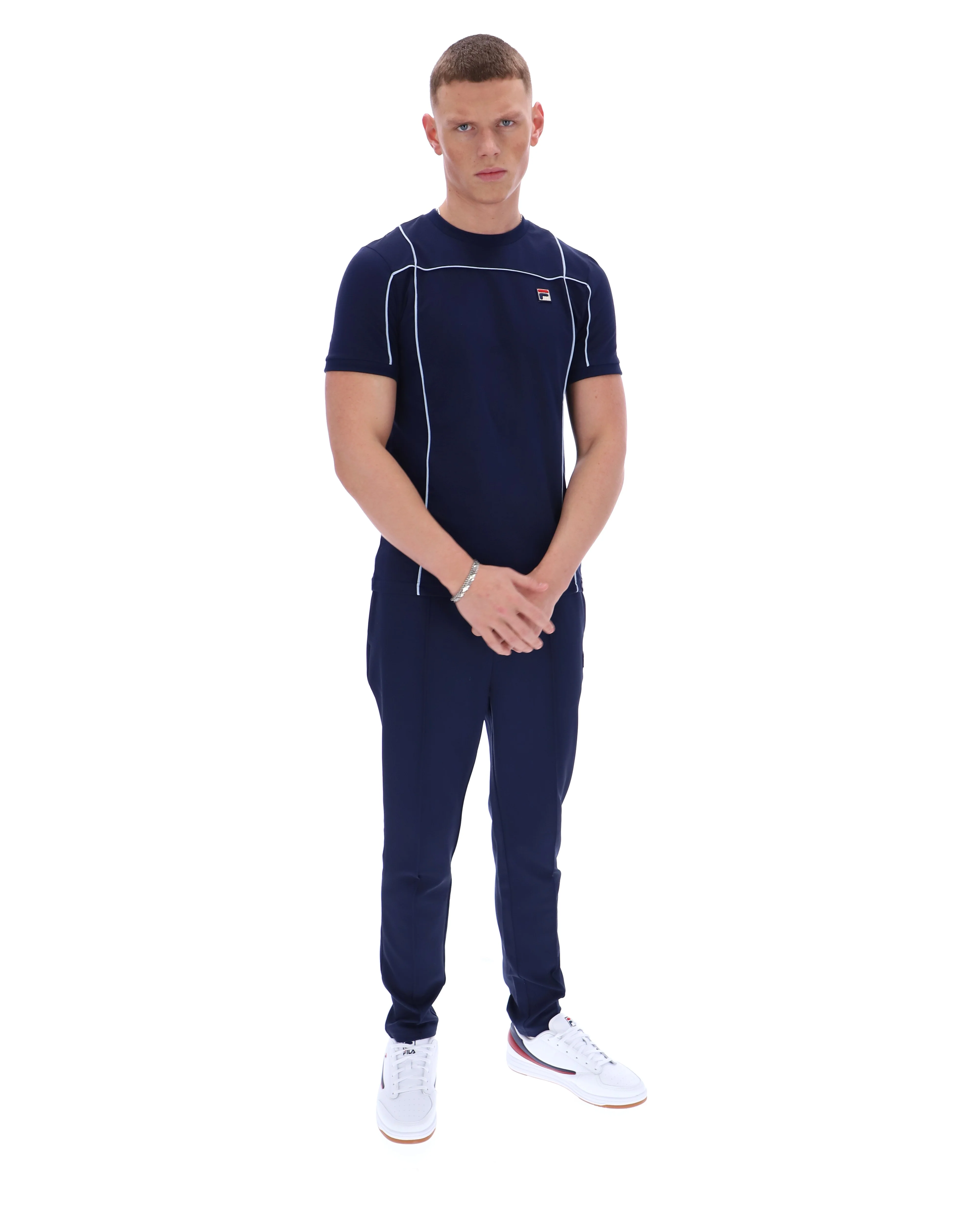 Fila Navy Terri T-Shirt with Contrast Piping - Image 6