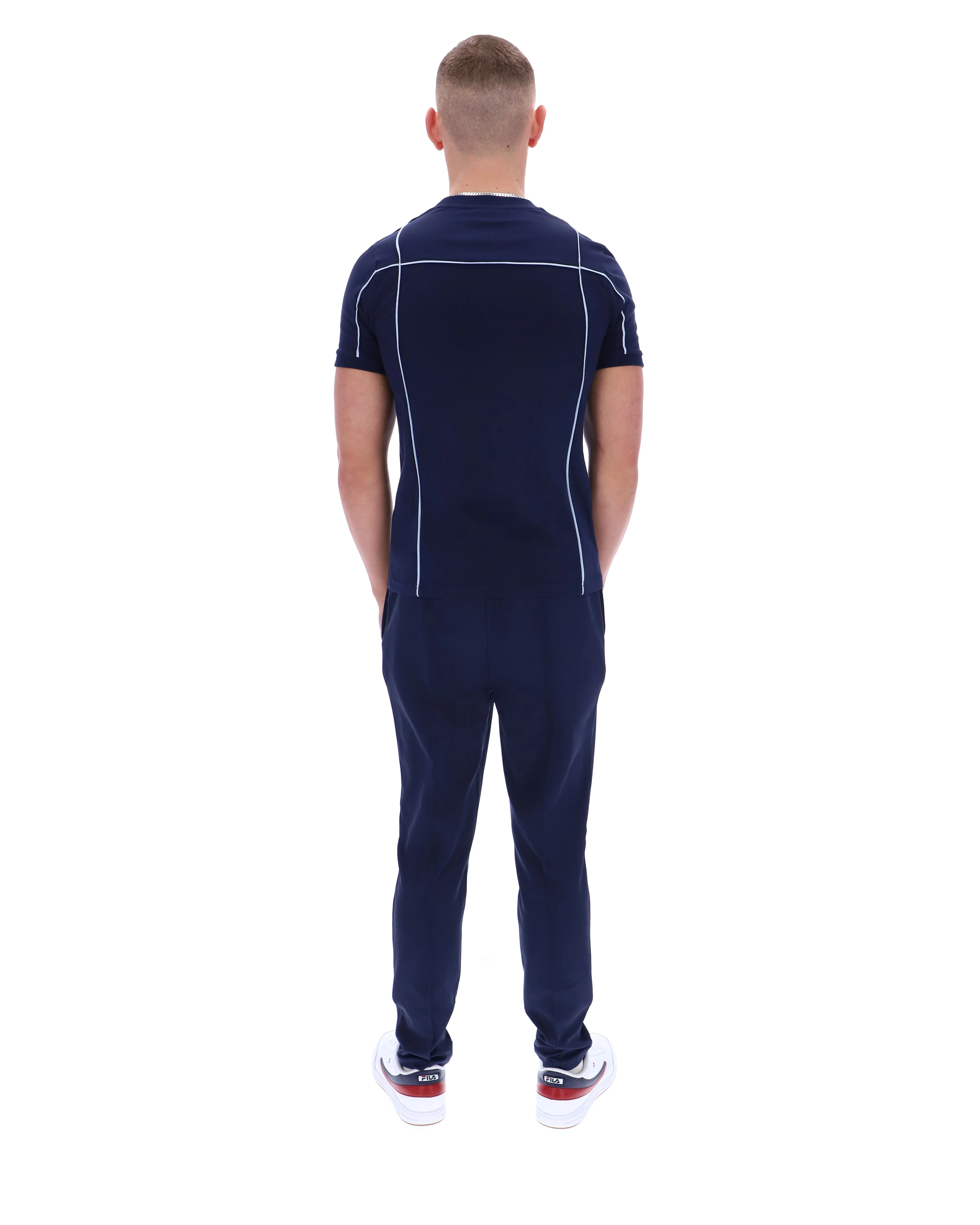 Fila Navy Terri T-Shirt with Contrast Piping - Image 7