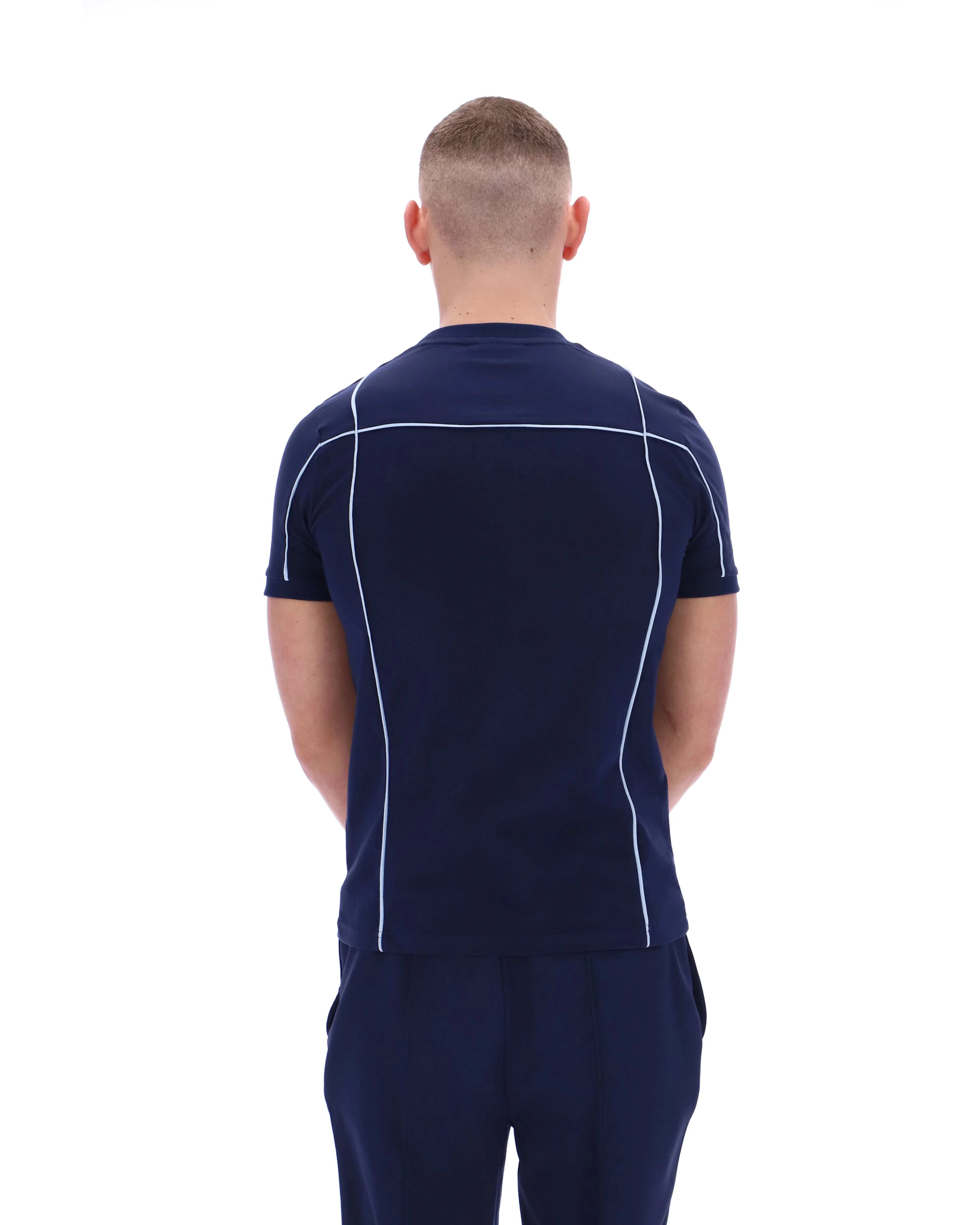 Fila Navy Terri T-Shirt with Contrast Piping - Image 8