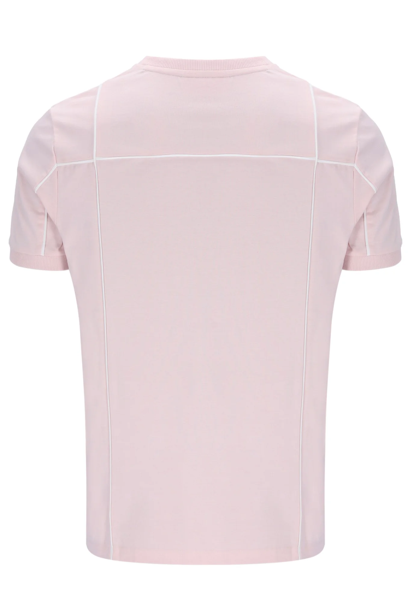 Pale Pink Terri T-Shirt with Contrast Piping - Image 9