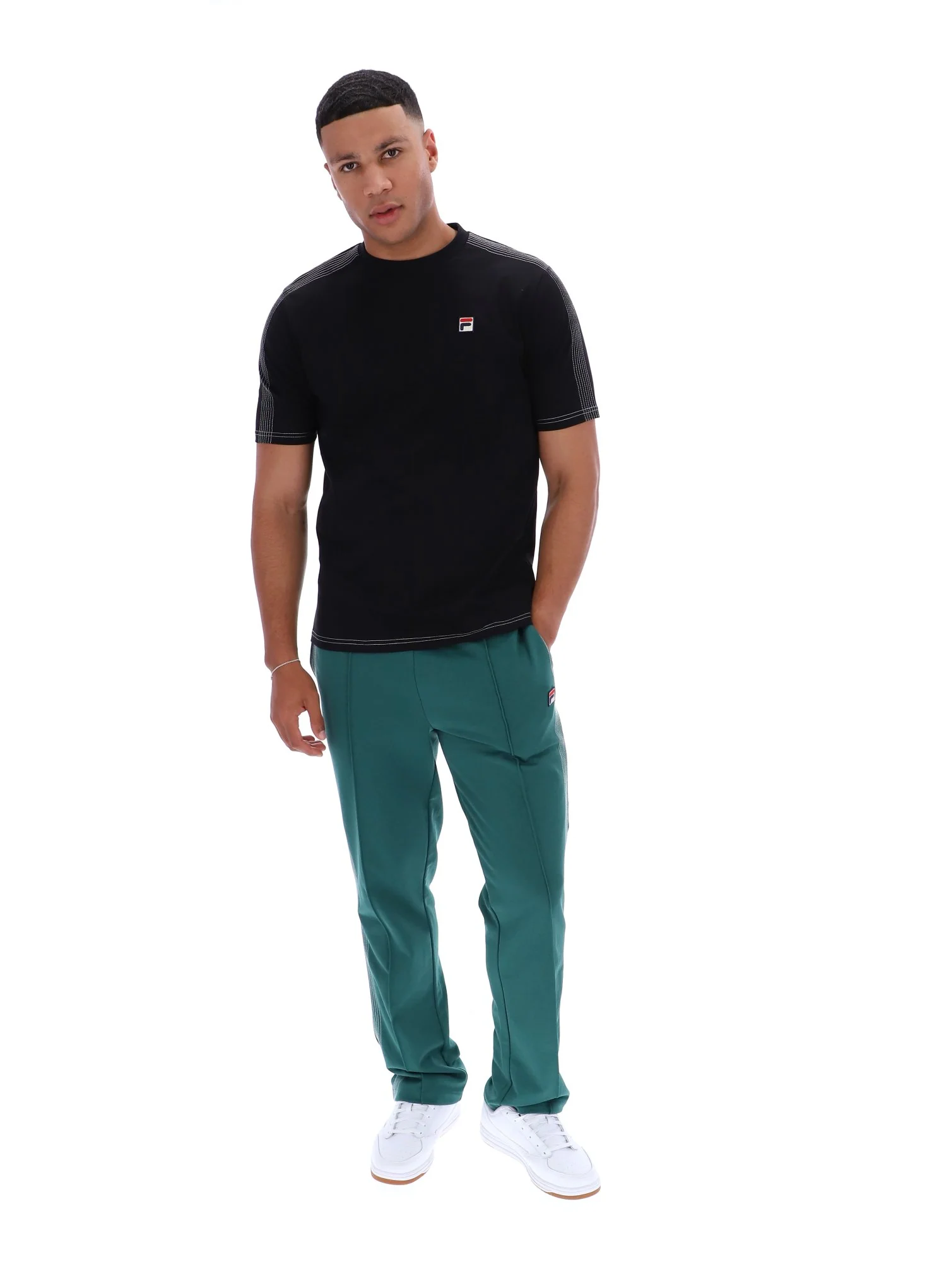 Black Trey Contrast Stitch Tee - Image 3