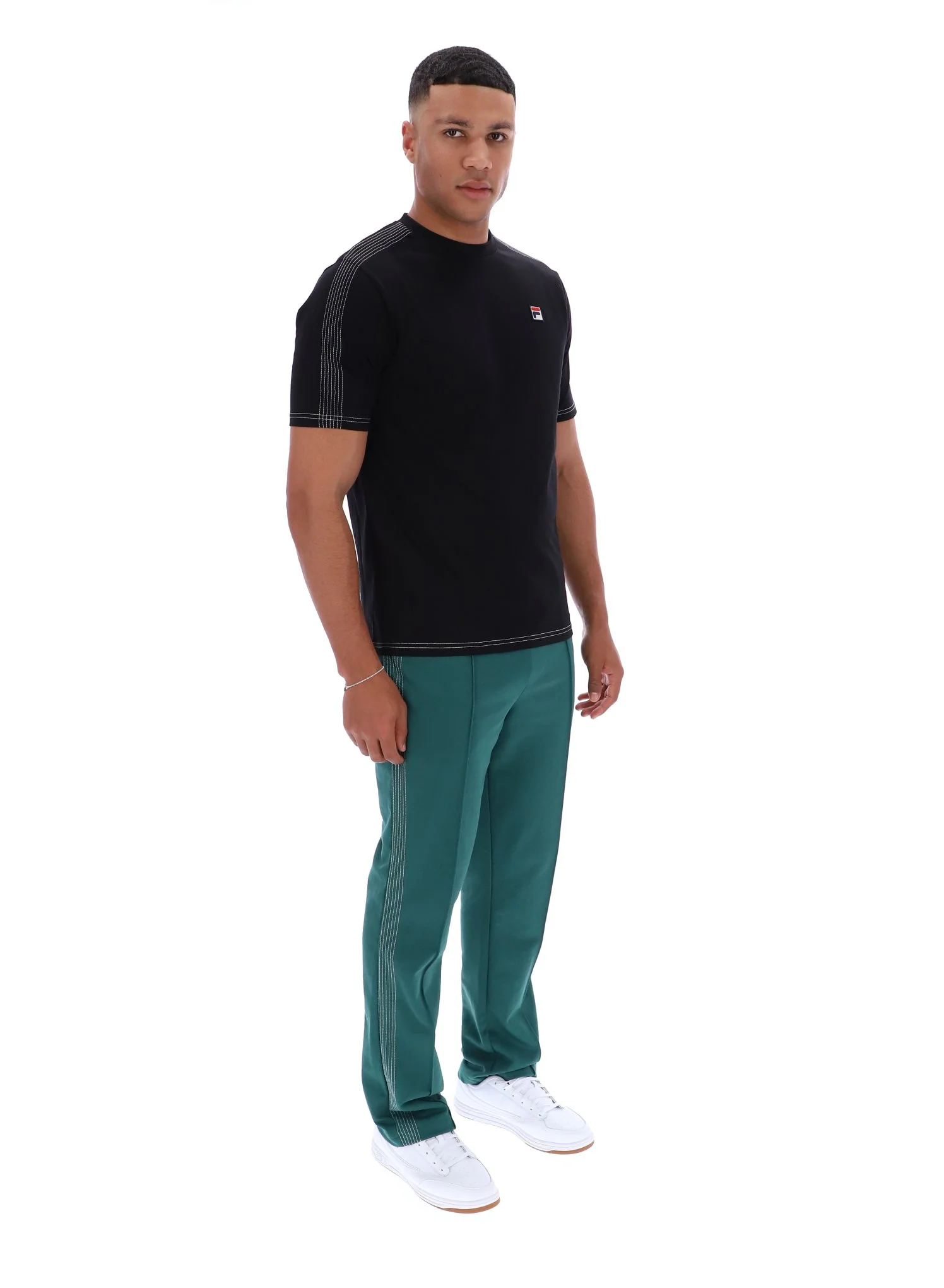 Black Trey Contrast Stitch Tee - Image 5