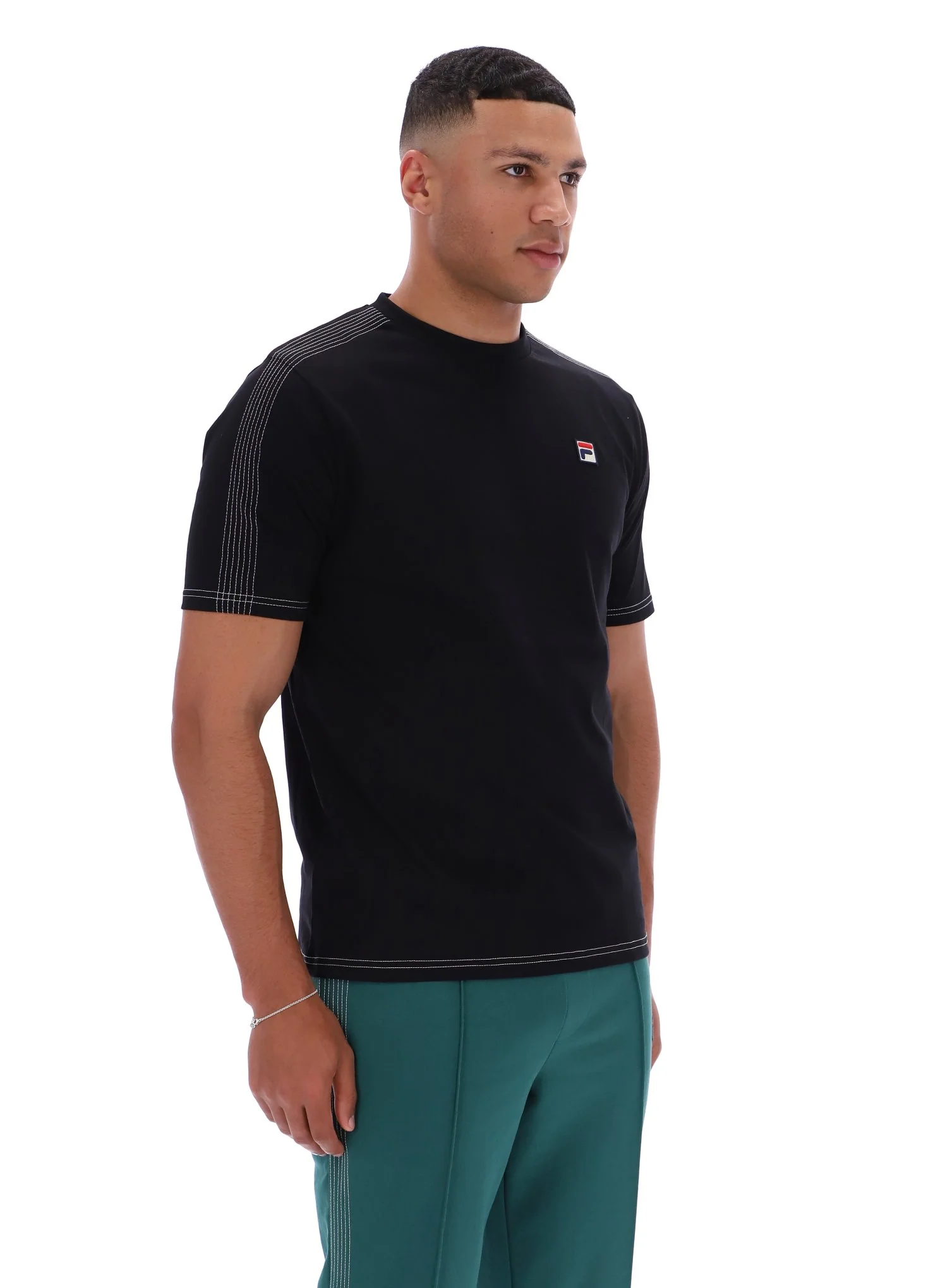 Black Trey Contrast Stitch Tee - Image 6