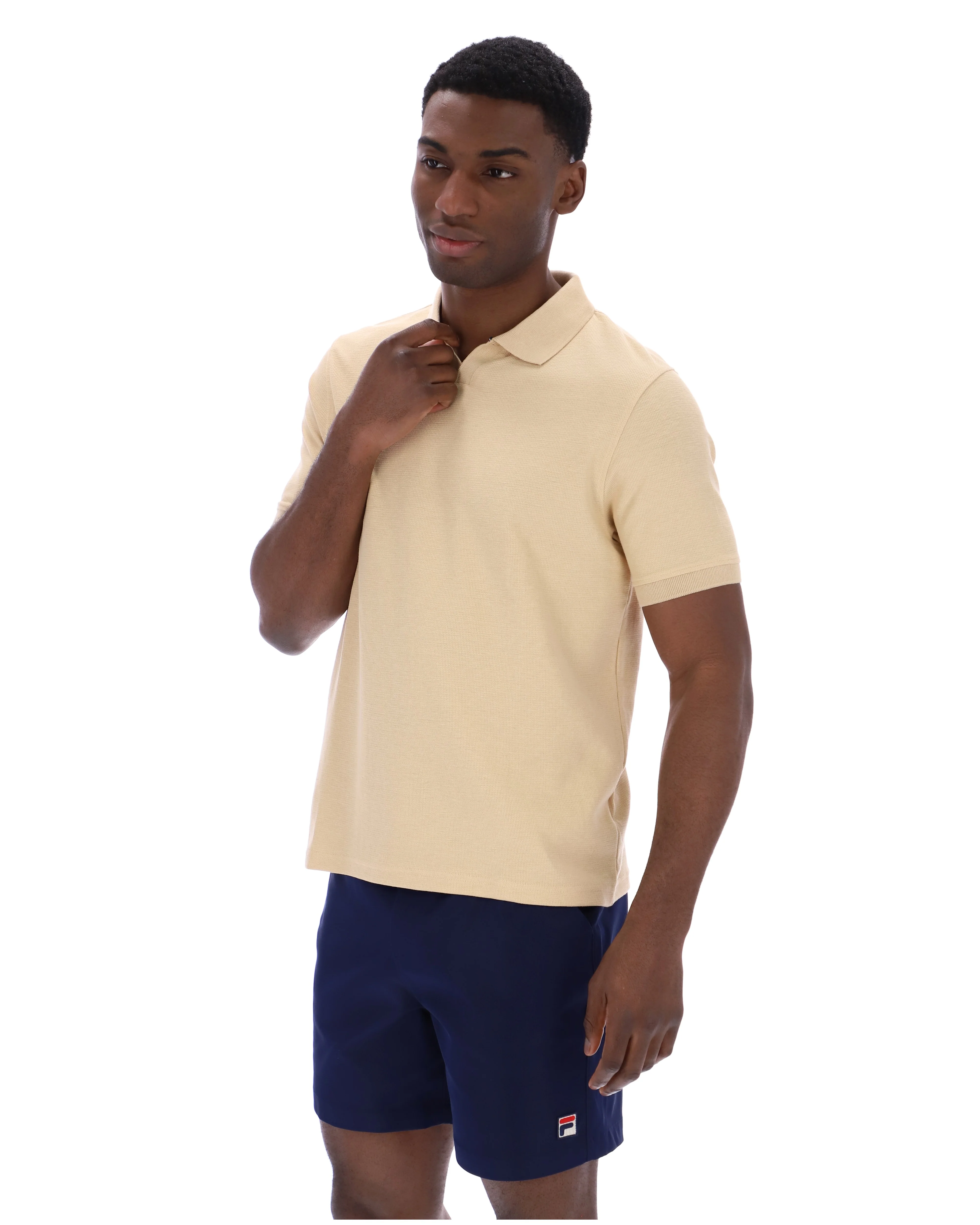 Classic Beige Tristiano Textured Polo - Image 3