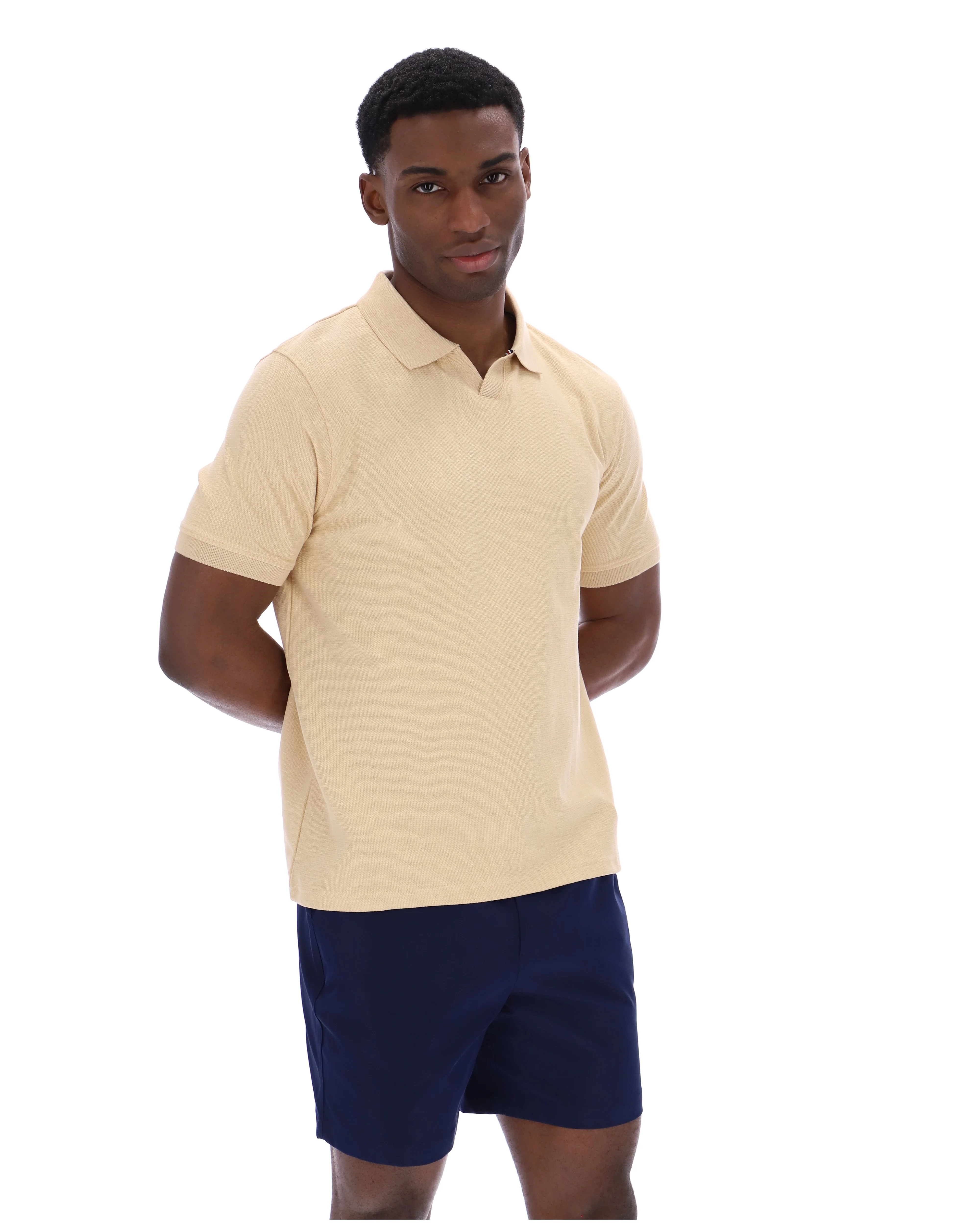 Classic Beige Tristiano Textured Polo - Image 5