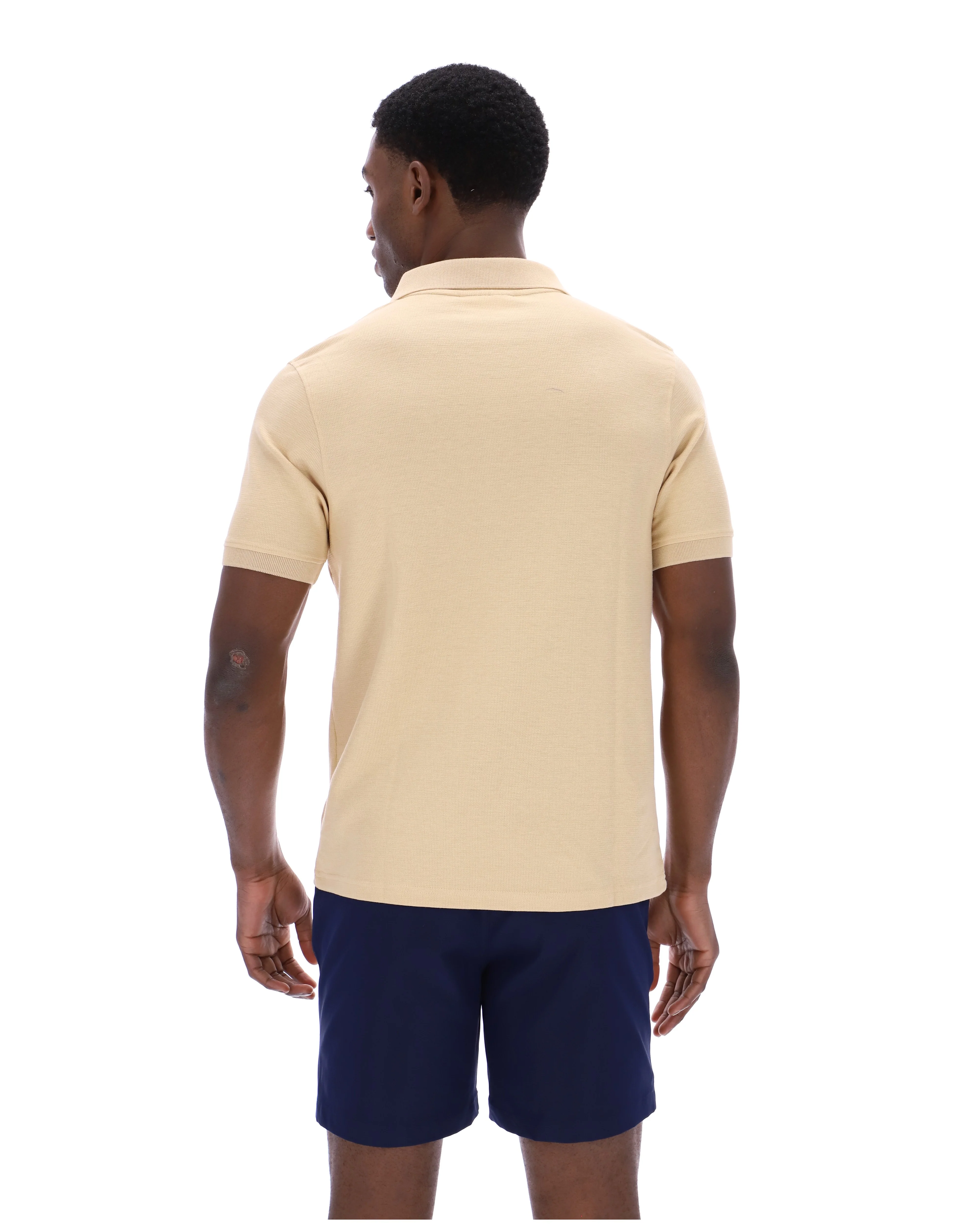 Classic Beige Tristiano Textured Polo - Image 7