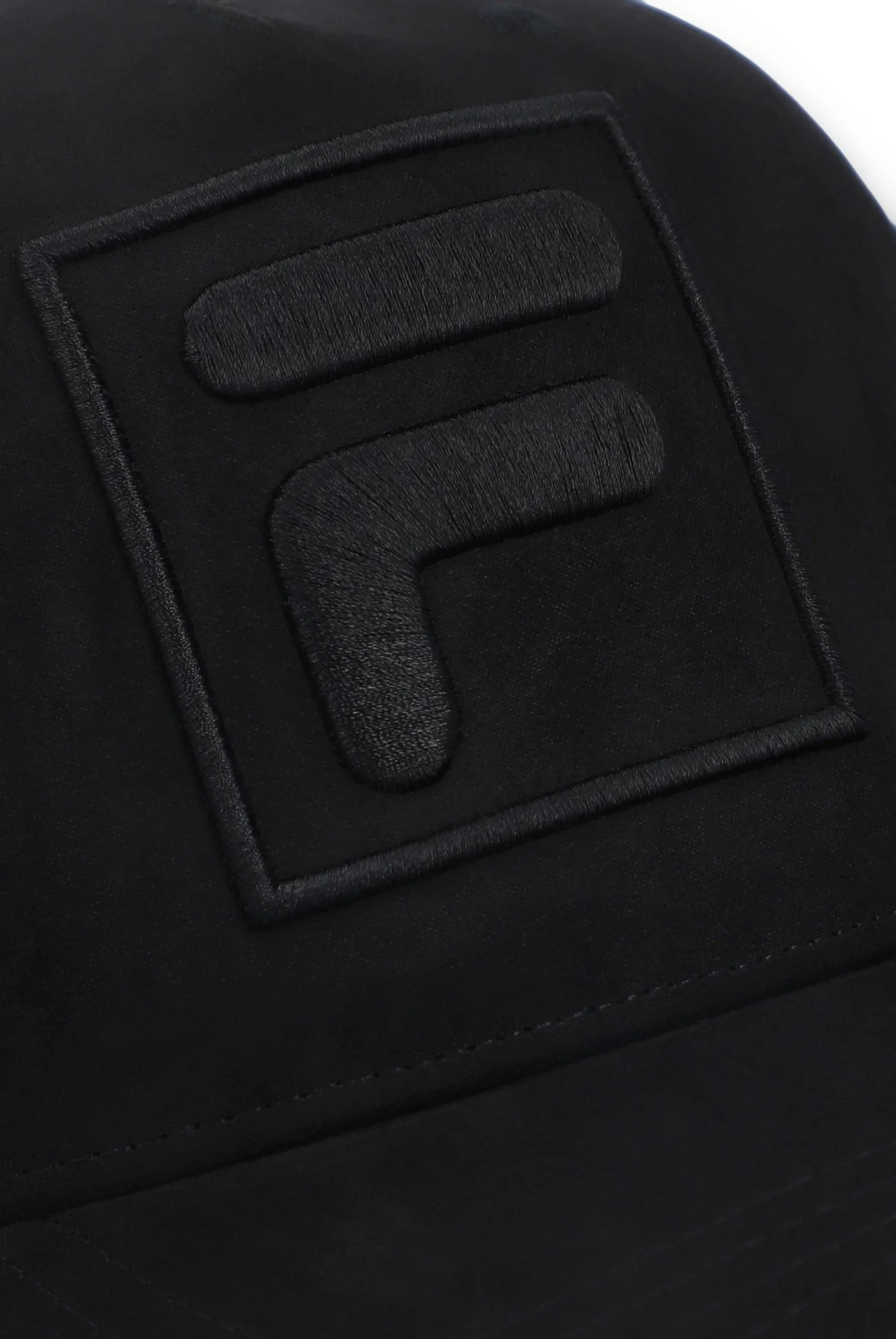 Black Turo Large F-Box Tonal Embroidered Suede Mesh-Back Cap - Image 4