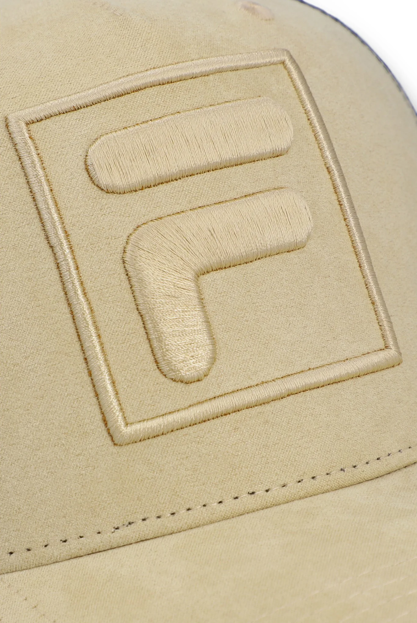 Classic Beige Turo Large F-Box Tonal Embroidered Suede Mesh-Back Cap - Image 4