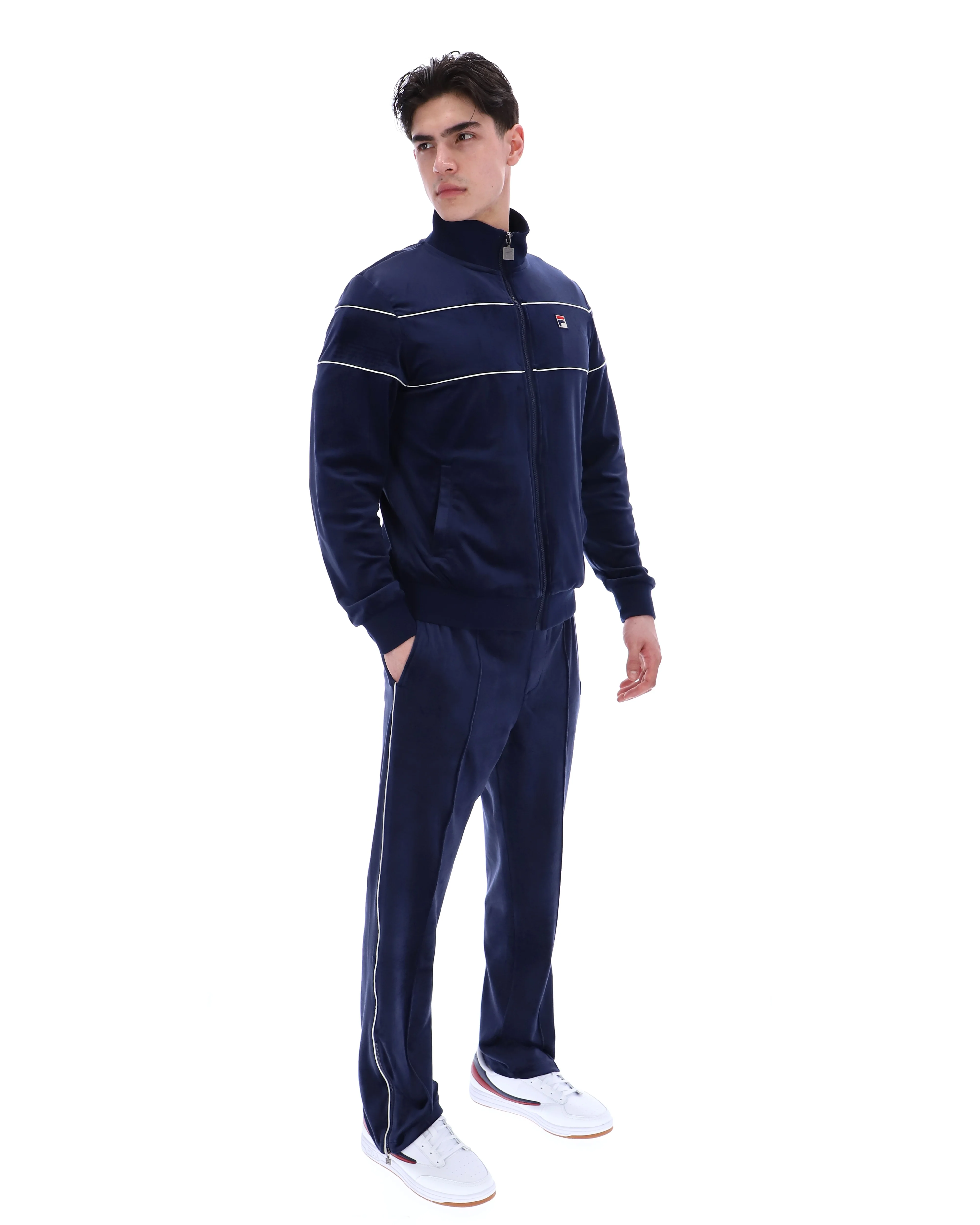 Fila Navy Vittorio Velour Track Top - Image 6