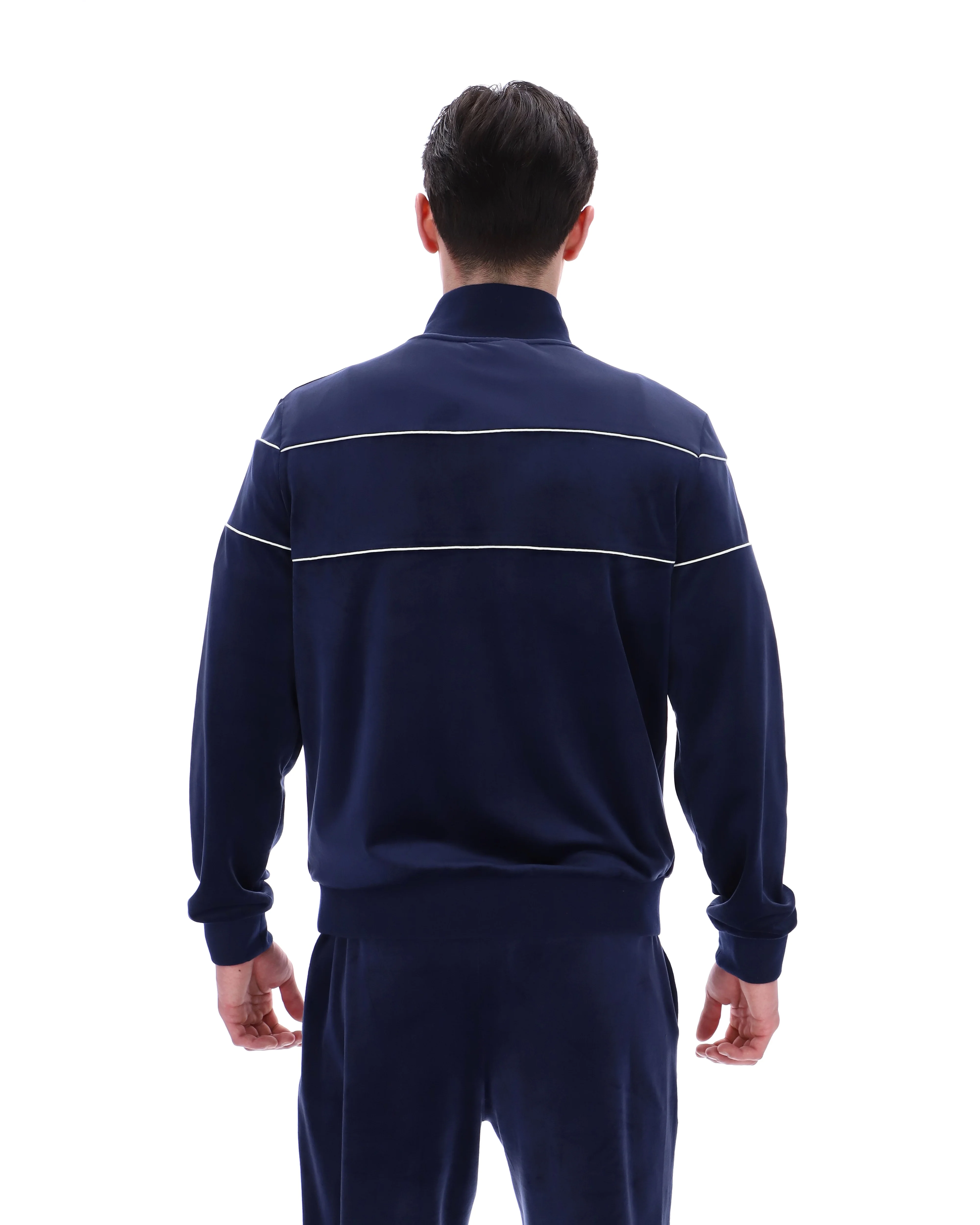 Fila Navy Vittorio Velour Track Top - Image 8