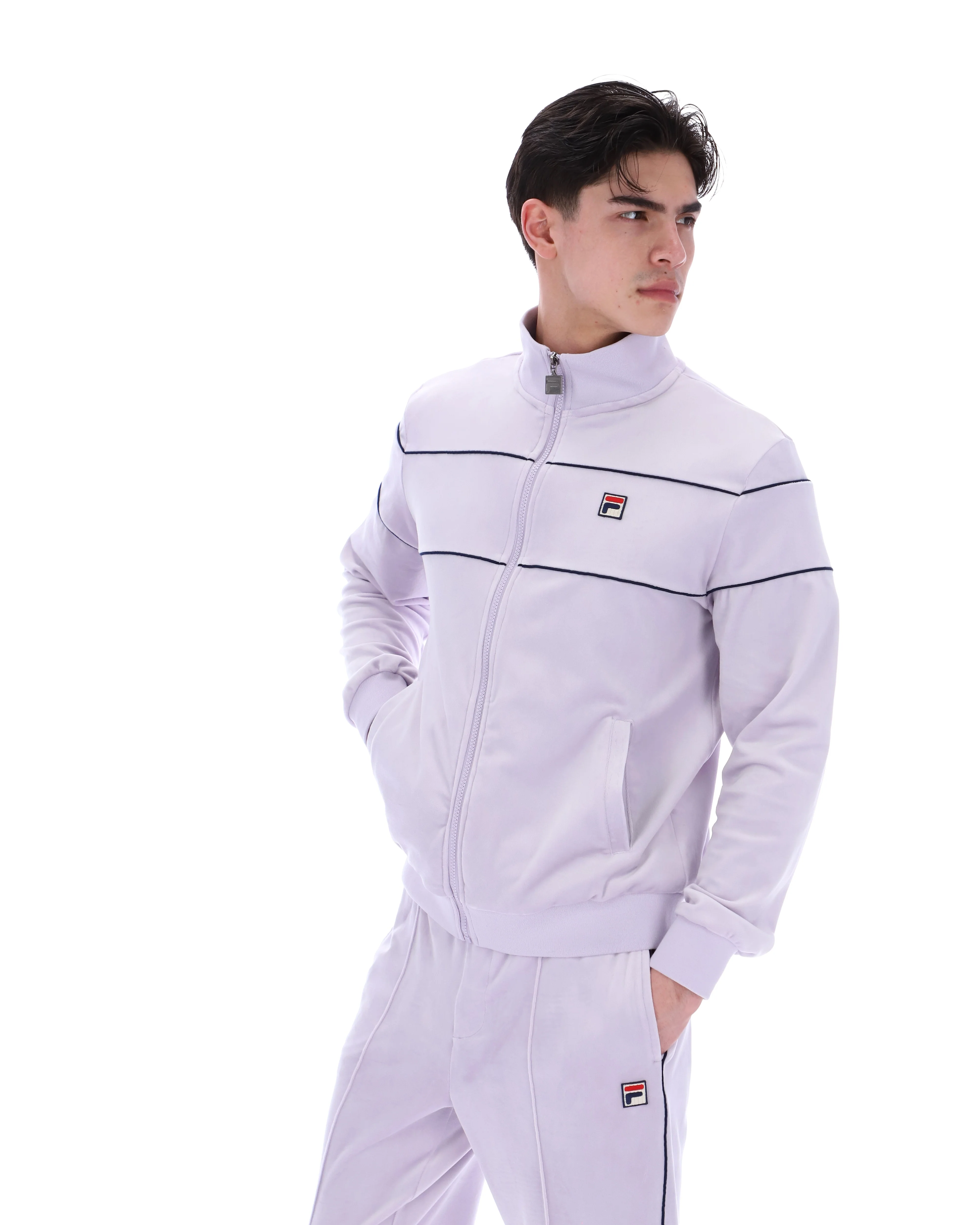 Misty Lilac Vittorio Velour Track Tops - Image 3
