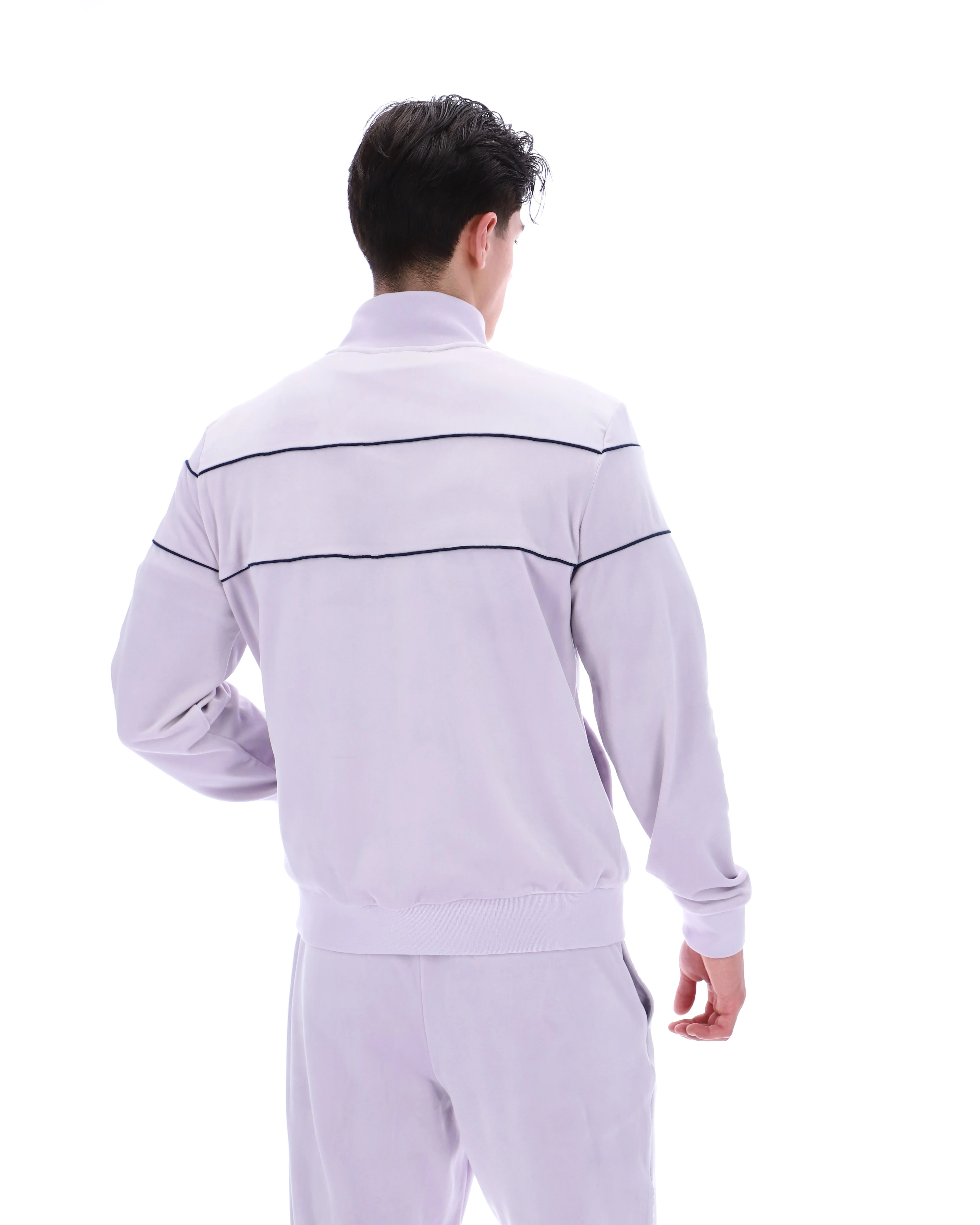 Misty Lilac Vittorio Velour Track Tops - Image 7
