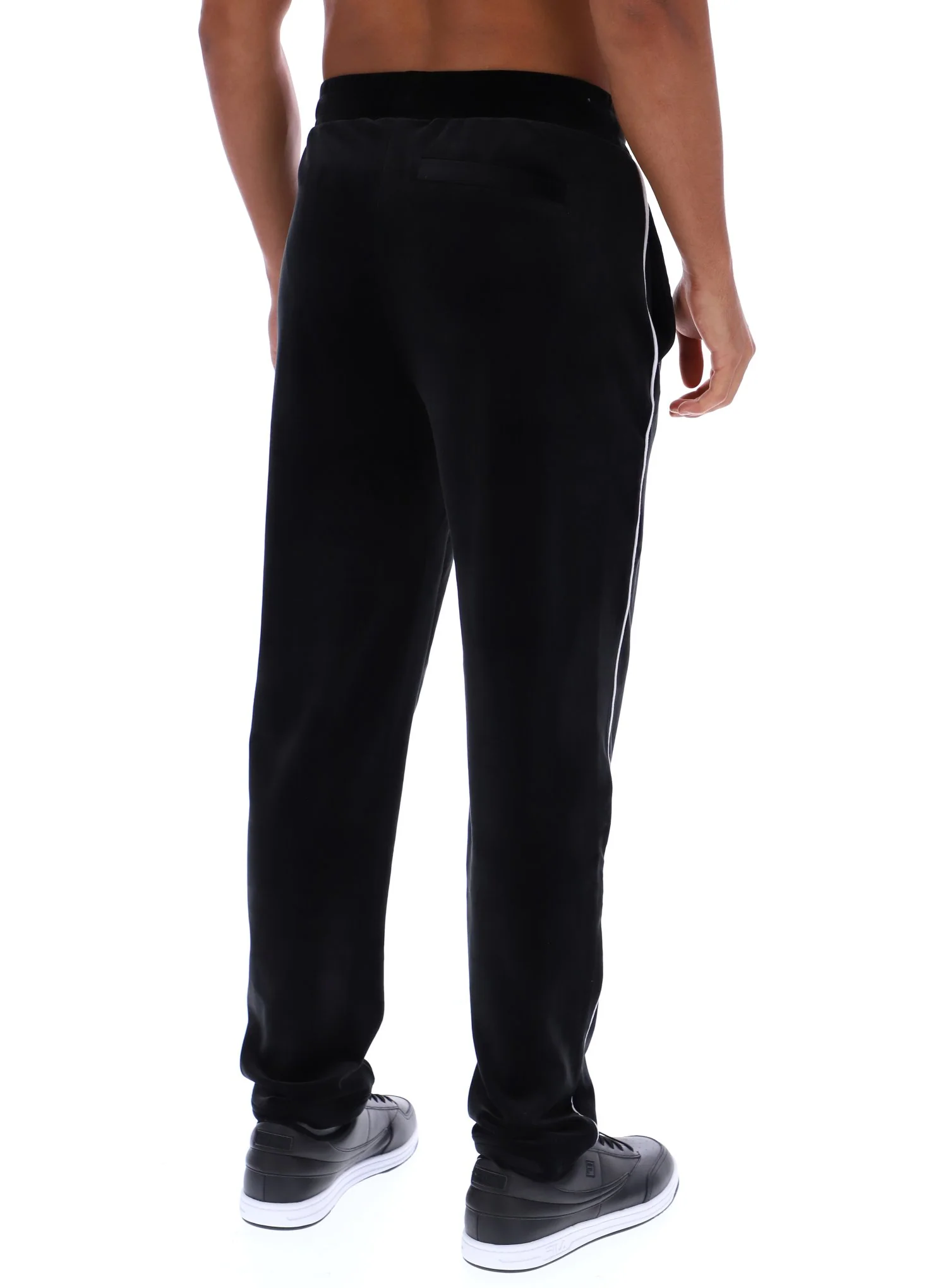 Black Wella Straight Leg Velour Pants - Image 4