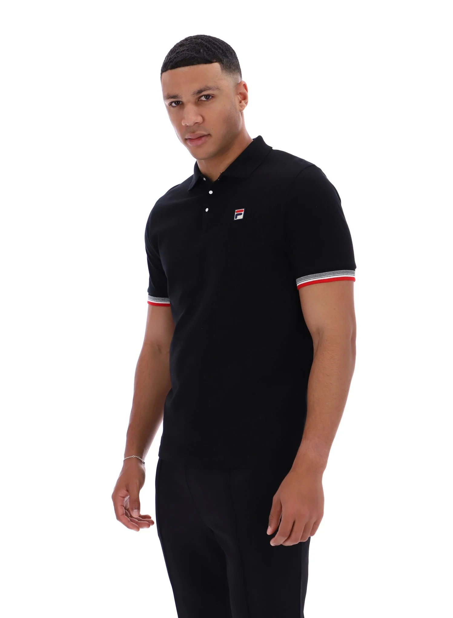 Black Zev Cuff Detail Polo - Image 2